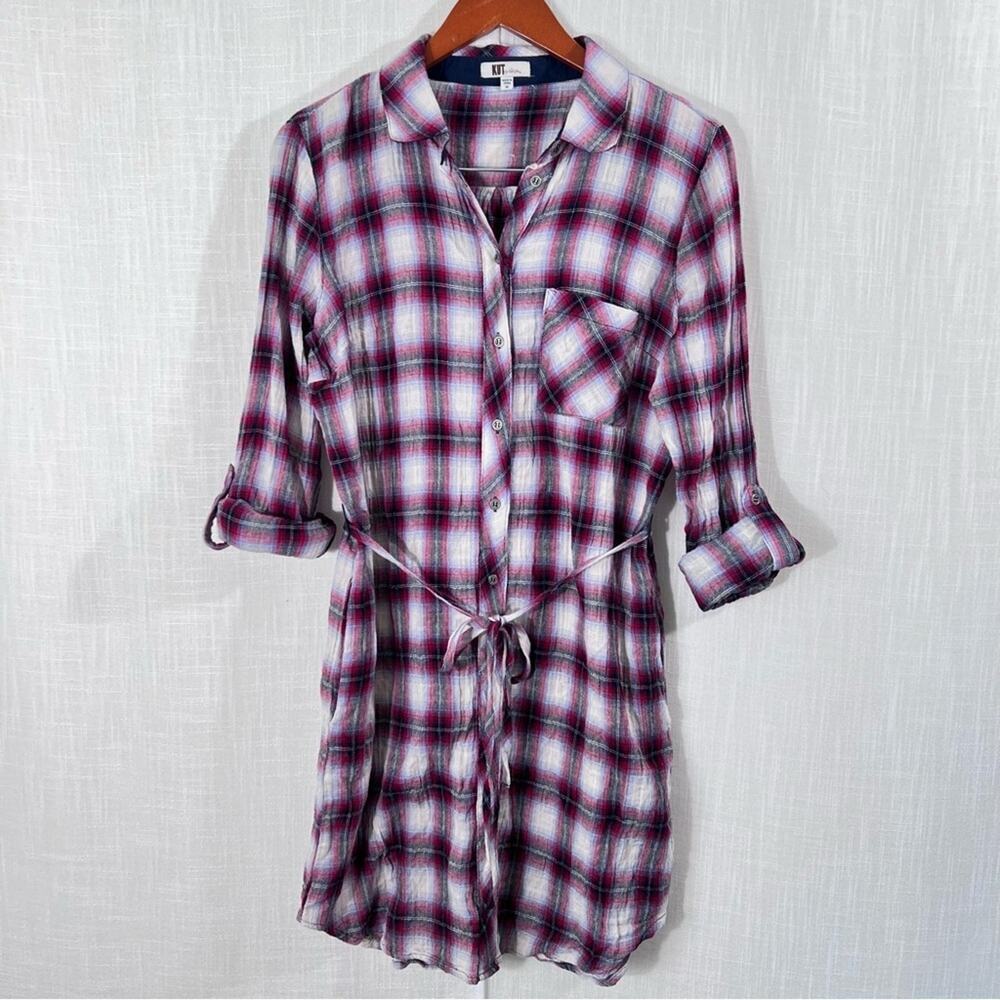 Kut From The Kloth Solene Plaid Shirt Dress Size M
